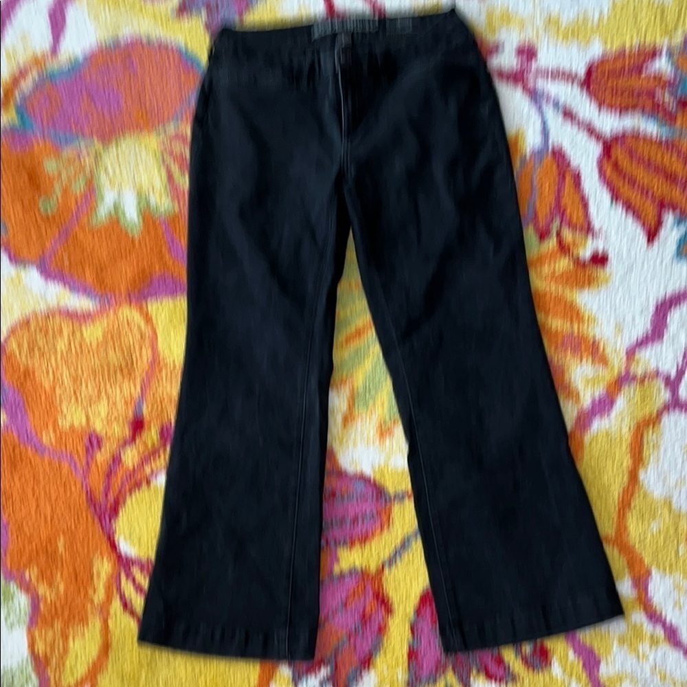 WOMEN’S BLACK EDDIE BAUER CURVY TROUSER JEANS SIZE 8P - Picture 2 of 10
